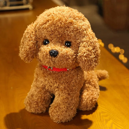 Interactive plush puppy toy