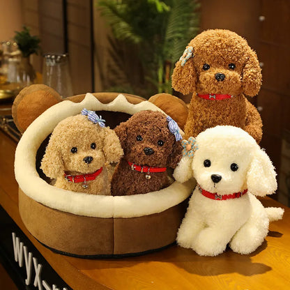 Interactive plush puppy toy