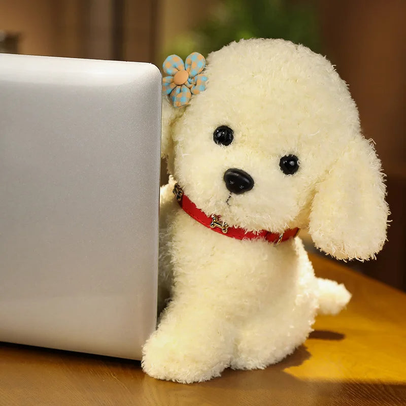 Interactive plush puppy toy