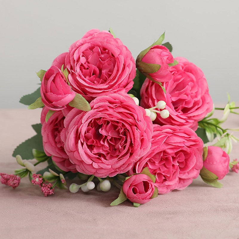 Silk Peony Artificial Flower For Home Decoration