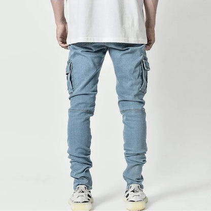 Mid Waist Cargo Jeans