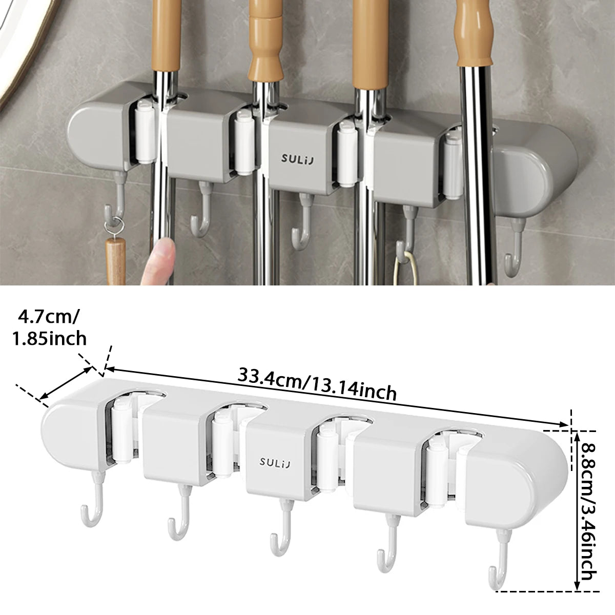 Broom Mop Holder with hook