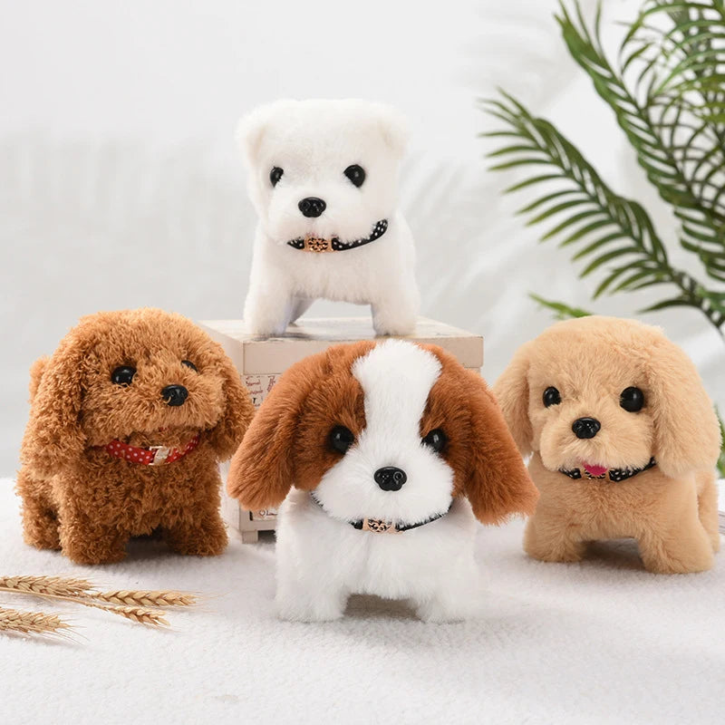 Interactive plush puppy toy