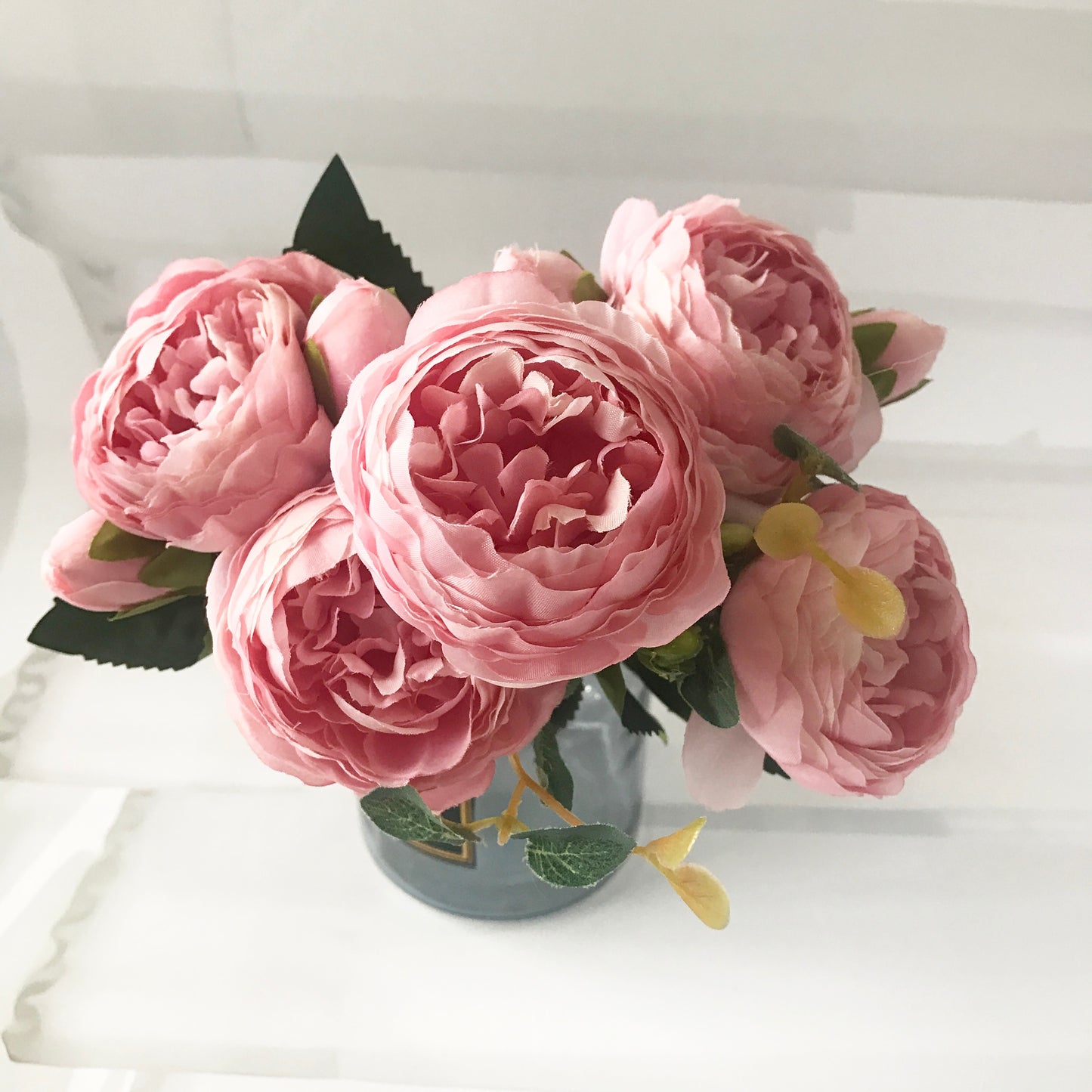 Pink Silk Peony Artificial Flowers for Home Decoration