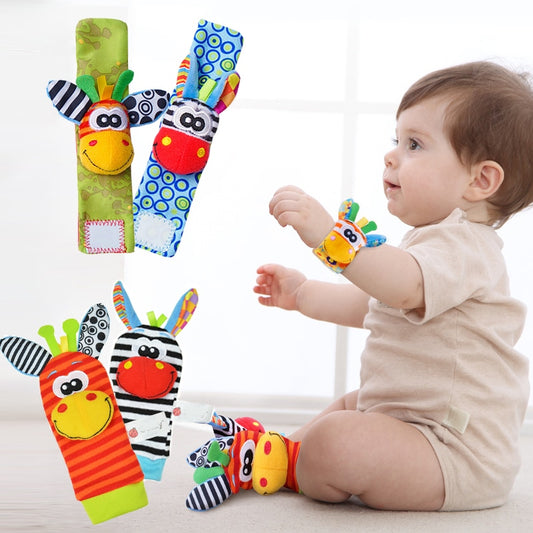 Baby Toys Strap +Rattle Baby Socks