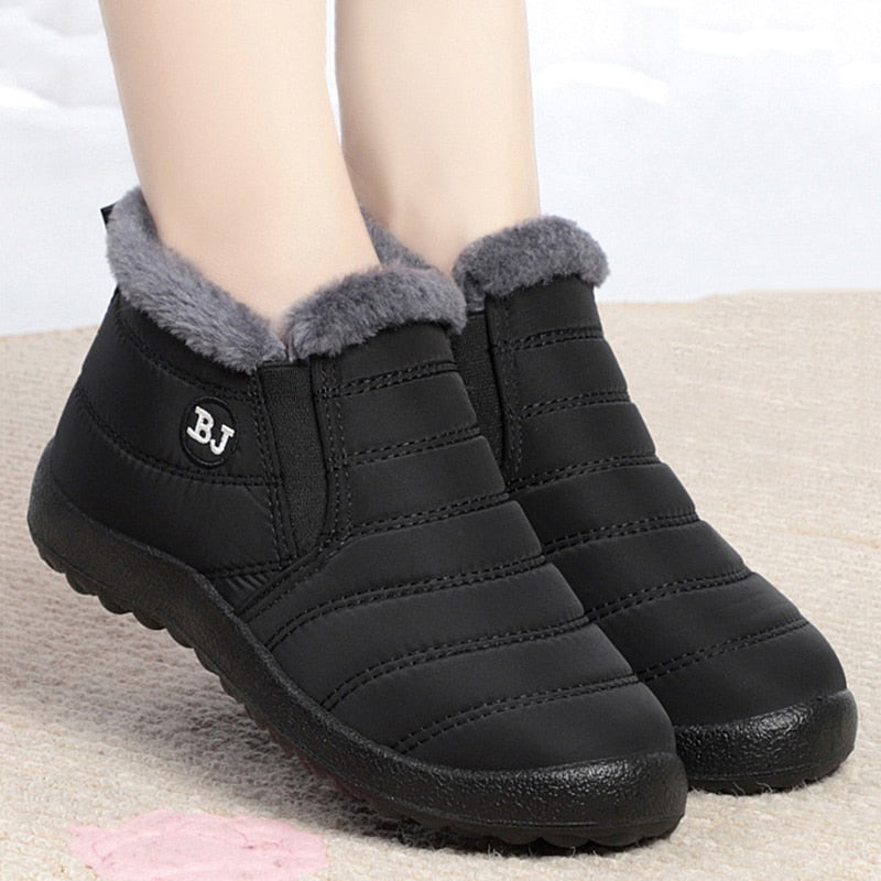 Women Boots Slip On Winter Shoes For Women Waterproof Ankle Boots Winter Boots Female Snow Botines 2023 Black Botas Femininas