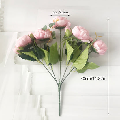 Pink Silk Peony Artificial Flowers for Home Decoration