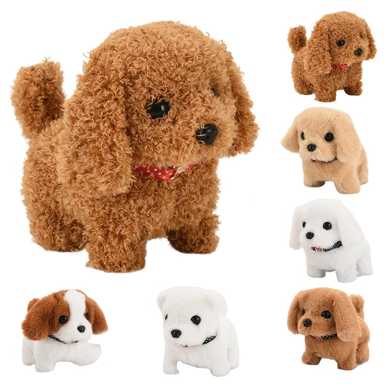 Interactive plush puppy toy