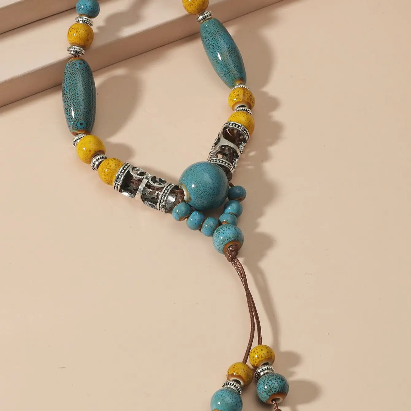 beaded ceramic necklace