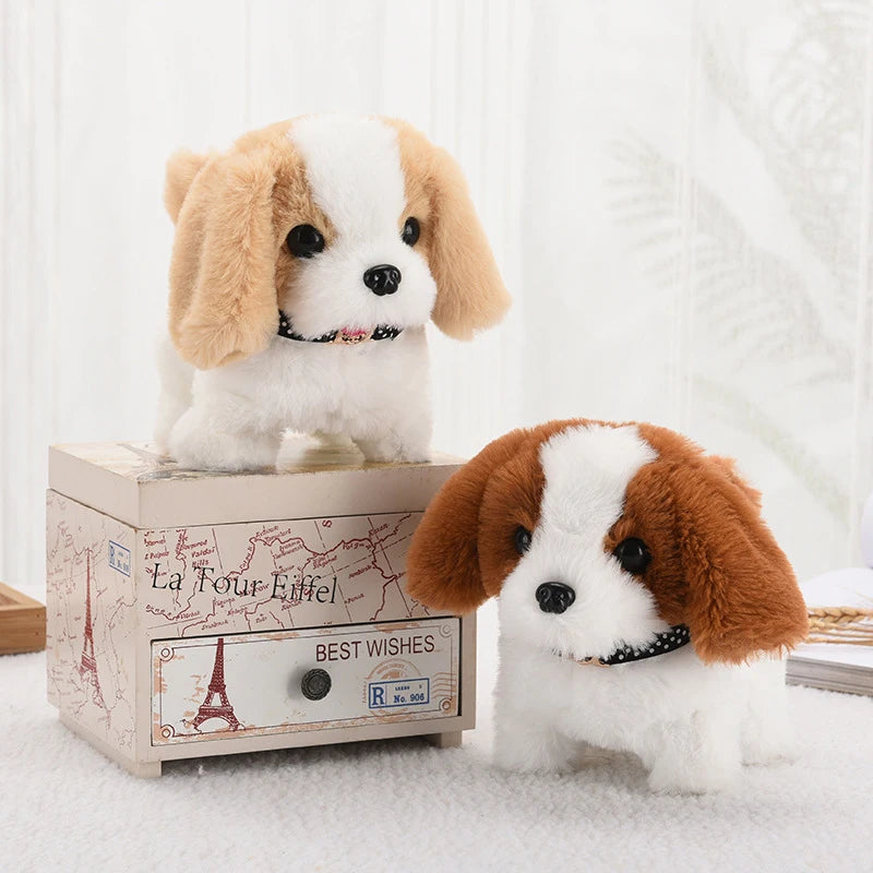 Interactive plush puppy toy