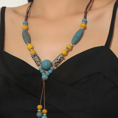 beaded ceramic necklace